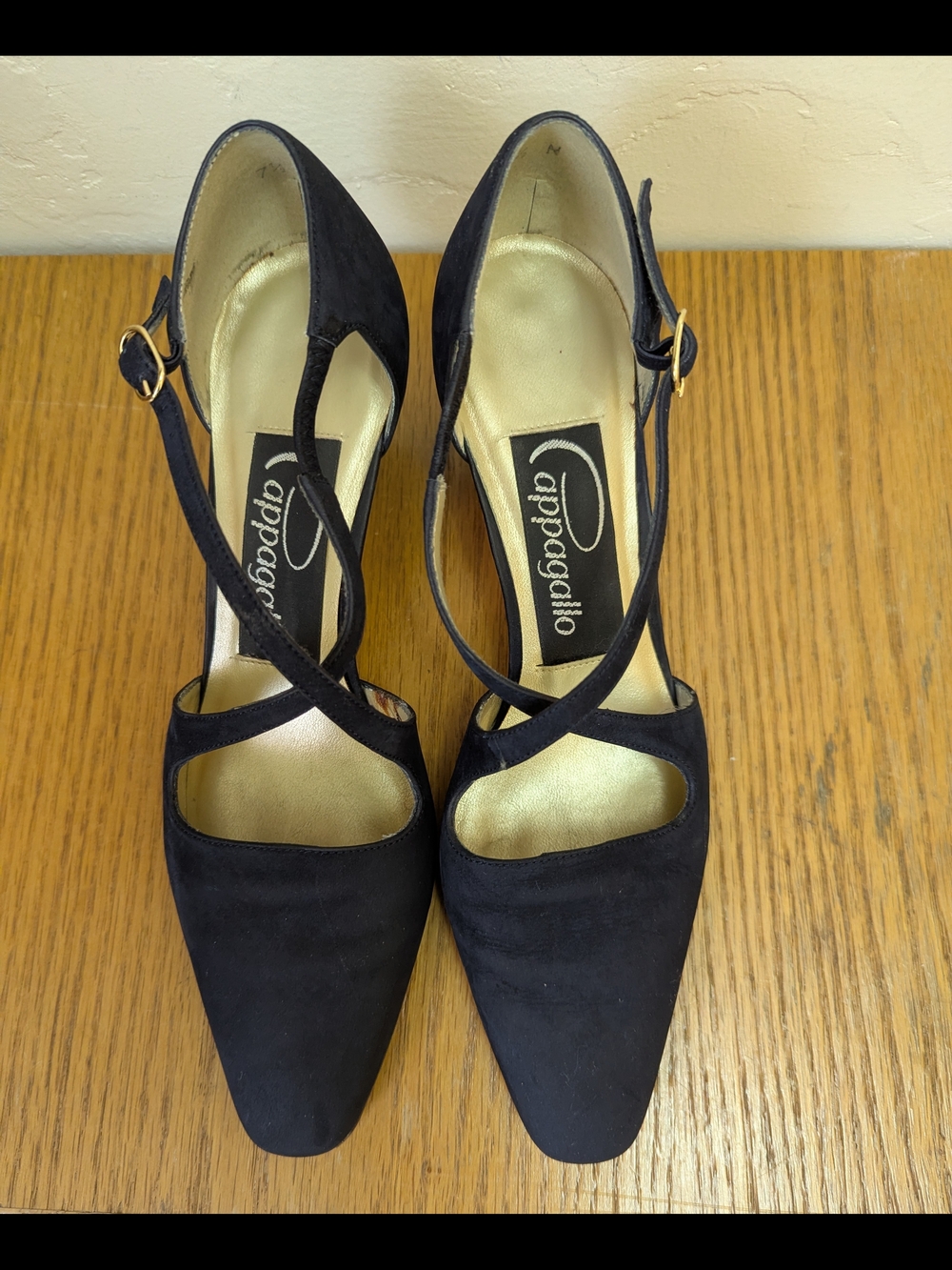 Blue Suede Crisscross Women's Heels